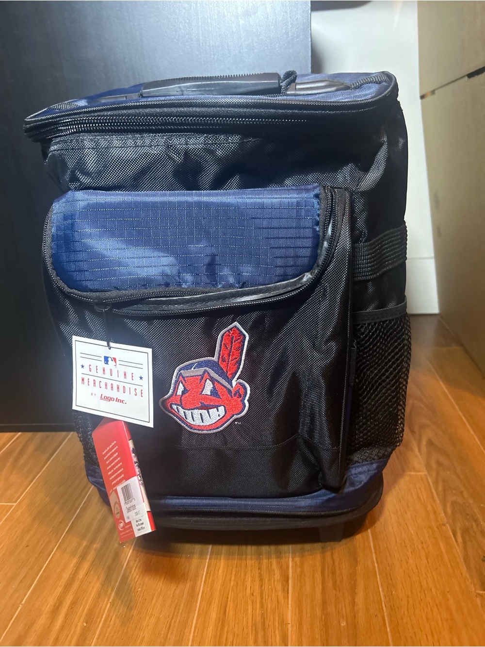 Vtg NWT Logo Cleveland Indians CHIEF WAHOO Rolling Cooler Backpack Licensed MLB